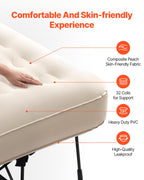 Vevor Air Mattress With Frame, Inflatable 1 Person Camping Cot With Built-In Pump, Portable Folding Air Beds Supports 300 Lbs, B