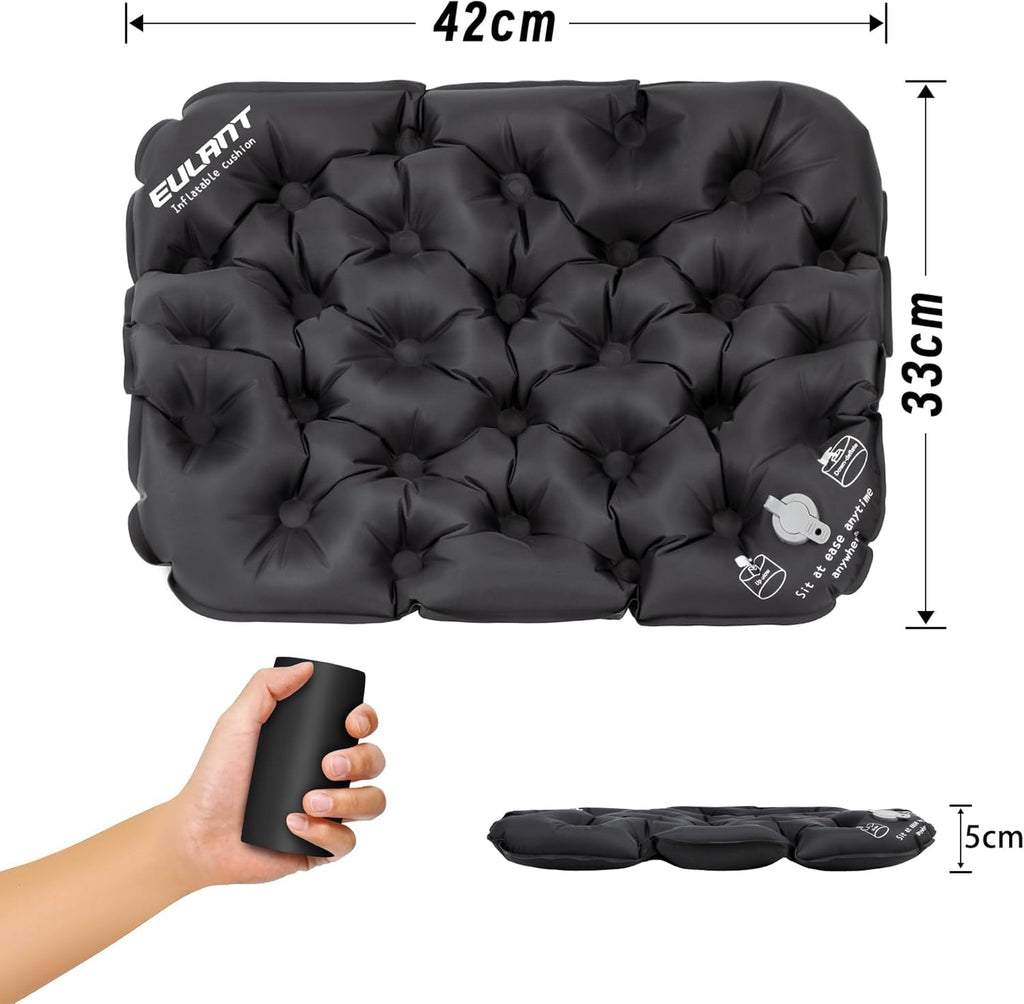 Eulant 2 Pack Inflatable Seat Cushion Lightweight Waterproof Air Cushions,Portable Travel Cushion Suitable For Camping Hiking Cl