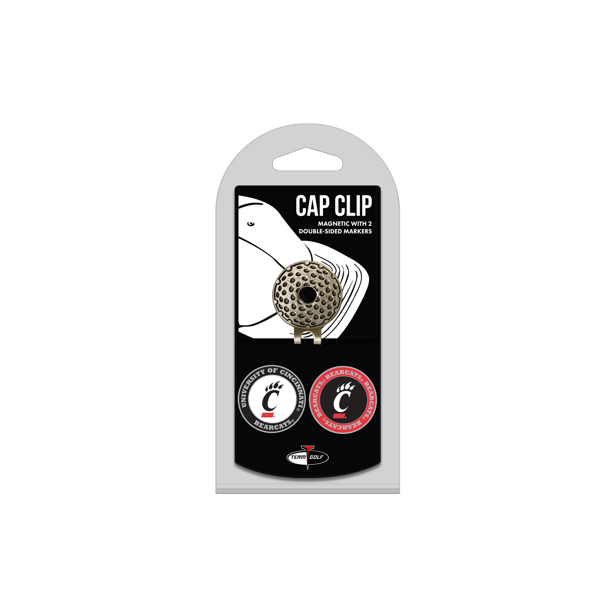 Team Golf NCAA Cincinnati Bearcats Cap Clip With 2 Golf Ball Markers Golf Cap Clip with 2 Removable Double-Sided Enamel Magnetic