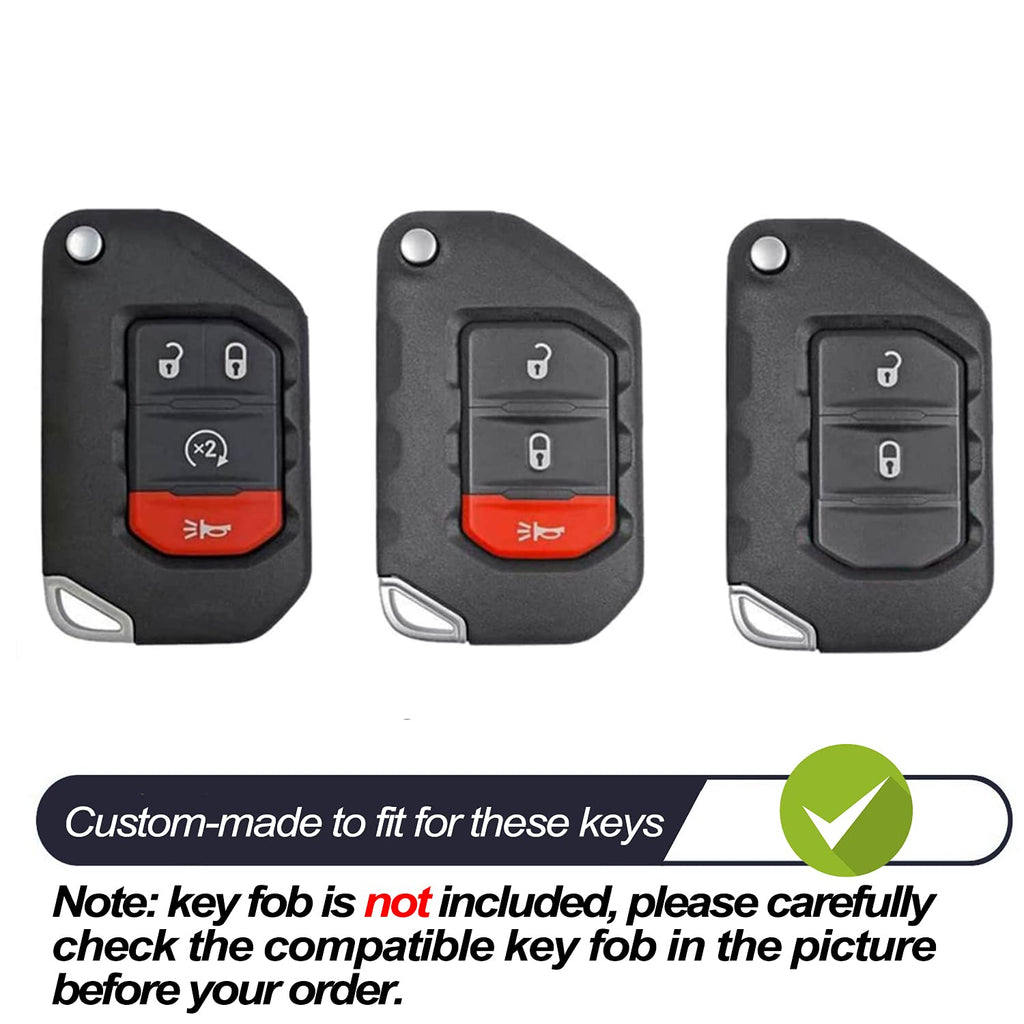 Mechcos Compatible With 2020 2021 Jeep Wrangler Jl Jlu Rubicon Jeep Gladiator Jt Sahara Jlu Oht1130261 Red Tpu Flip Key Fob Cove