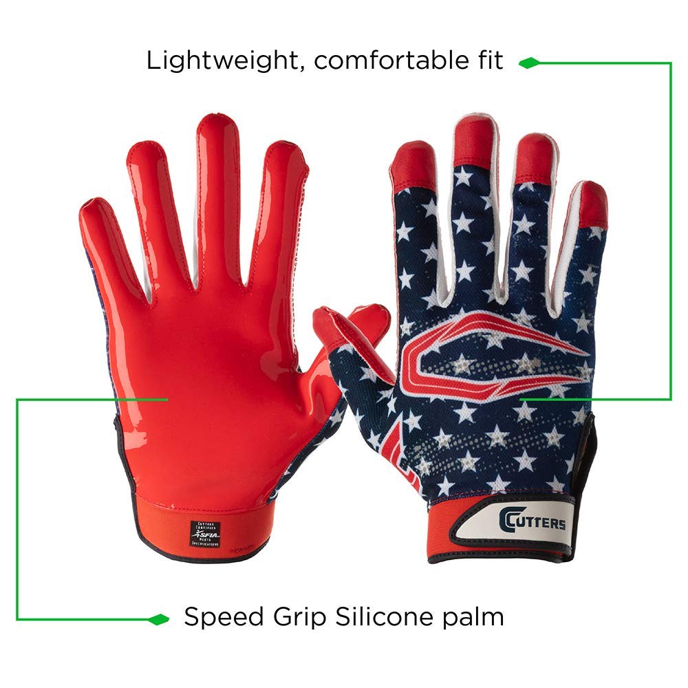 Cutters Game Day Receiver Glvs Flag Lxl