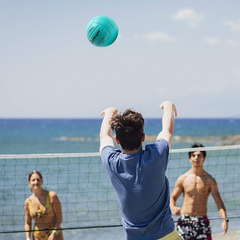 Runleaps Volleyball, Waterproof Indoor Outdoor Volleyball For Beach Game Gym Training (Official Size 5, Blue)
