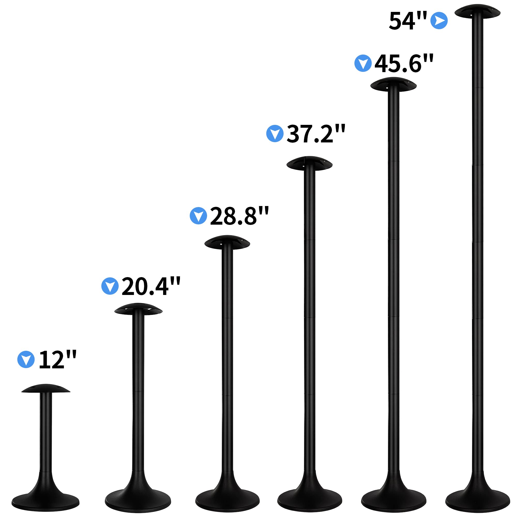 Nexcover Boat Cover Support Pole 2 Pack | Adjustable Height From 12'' To 54'' | 6-Stage Extension Pole | Abs Support Pole For Bo