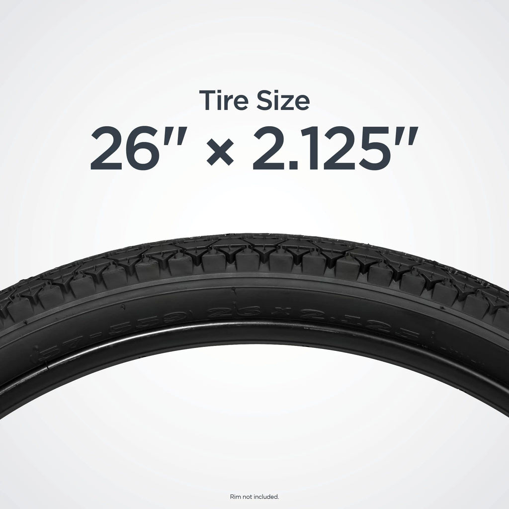 Schwinn Replacement Bike Tire, Cruiser Bike, Smooth Tread, 26 X 2.12-Inch , Black With Kevlar Bead