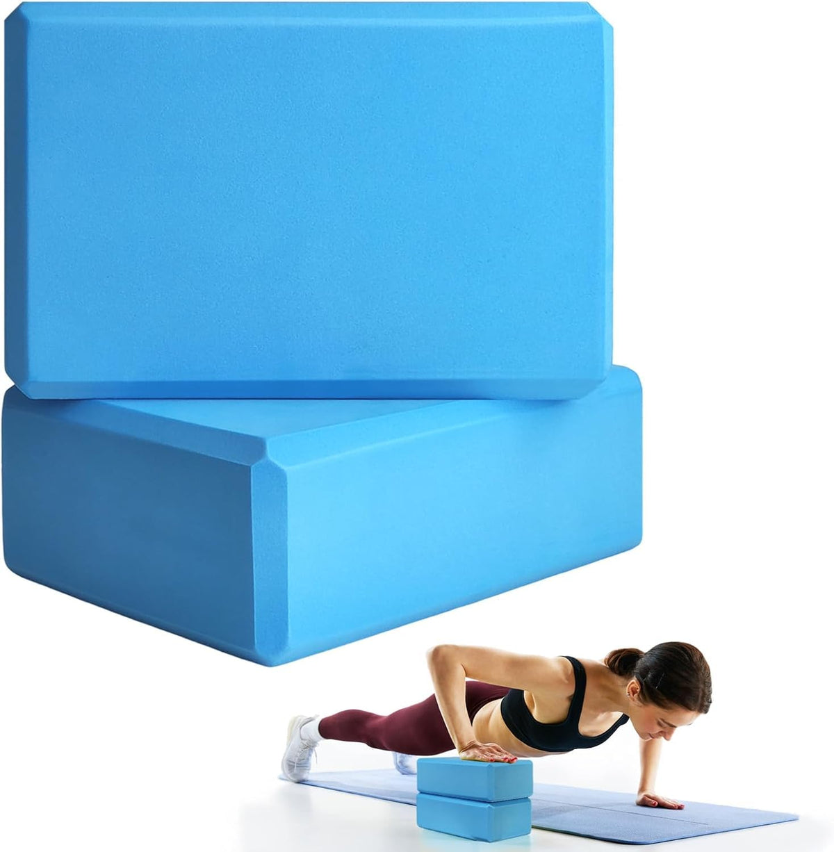 High Density Foam Yoga Block Brick Set of 2 for Improve Strength, Aid Balance, and Flexibility/Yoga Blocks, Yoga Brick, Gym Acce