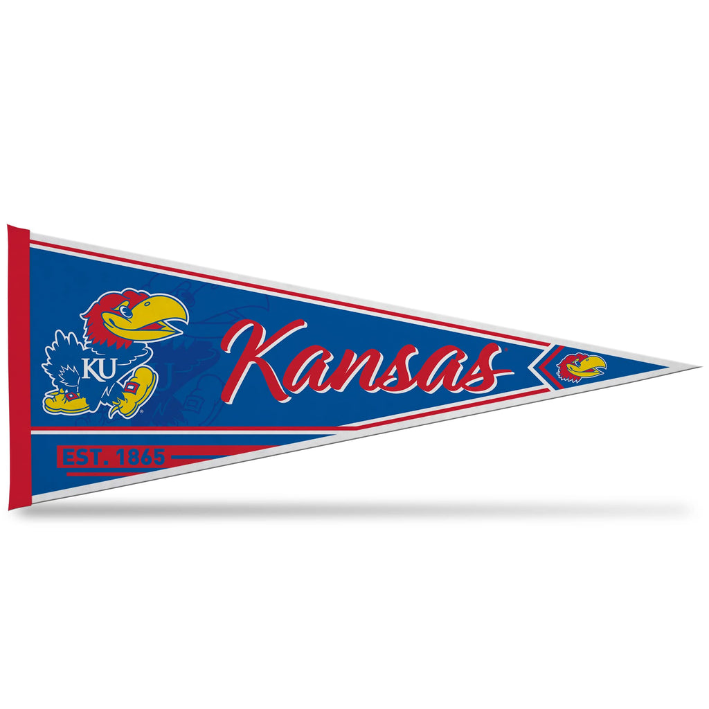 Rico Industries Ncaa Kansas Jayhawks Classic 12'' X 30'' Felt Wall D  Cor Pennant - Great For Home/Bed Room/Man Cave D  Cor