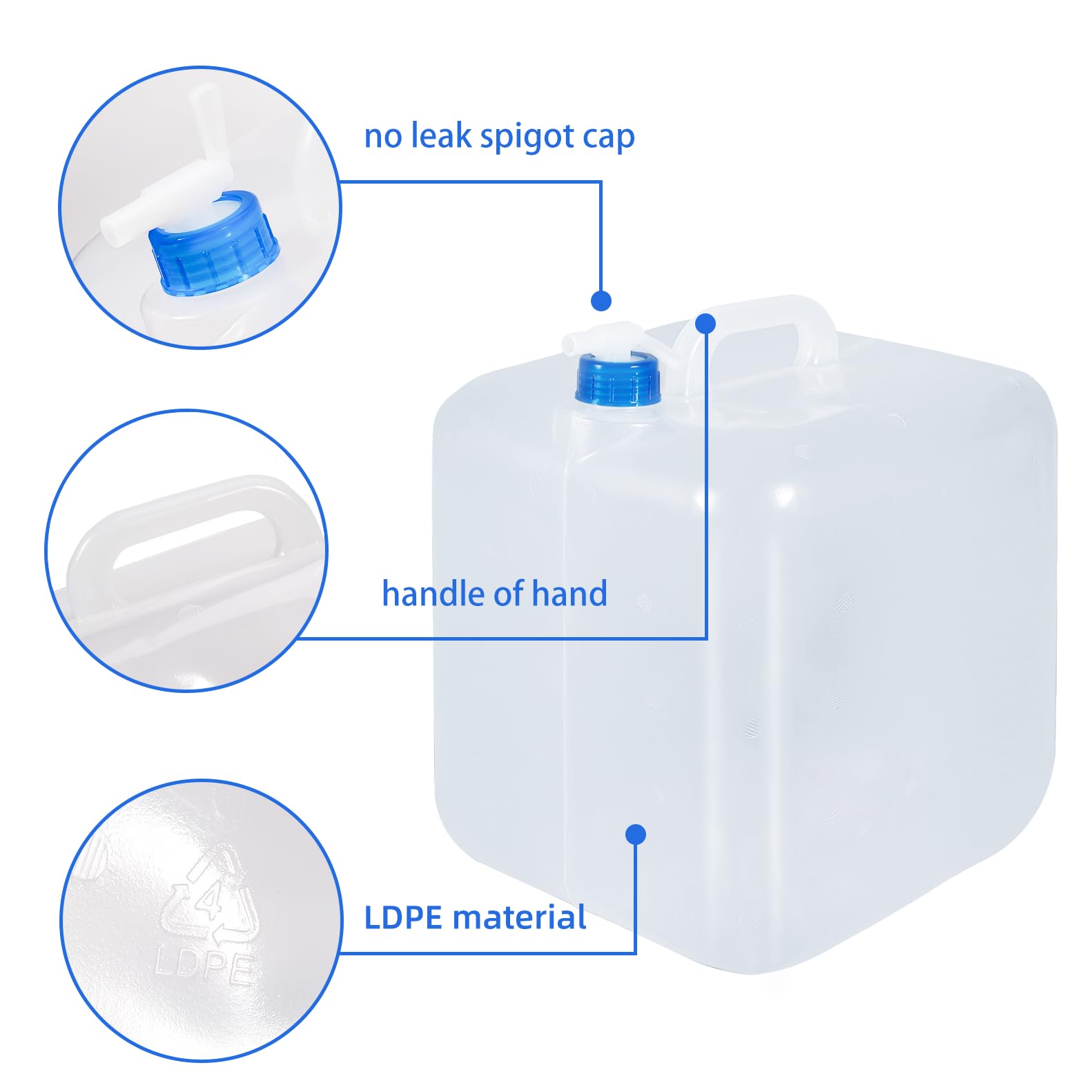 Umetass 2 Pack-2.6 Gallon Collapsible Water Container With Spigot, Foldable Cube Water Jugs Portable Water Storage For Outdoors