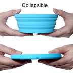 Ecoart Silicone Expandable Collapsible Bowl For Travel Camping Hiking, Blue (1 Pack)