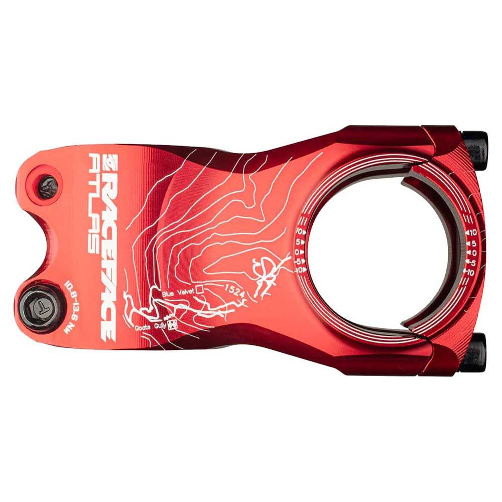 Race Face Atlas Mountain Bike Stem (Red, 31.8-Mm Clamp, 50-Mm, 1-1/8-Inch)