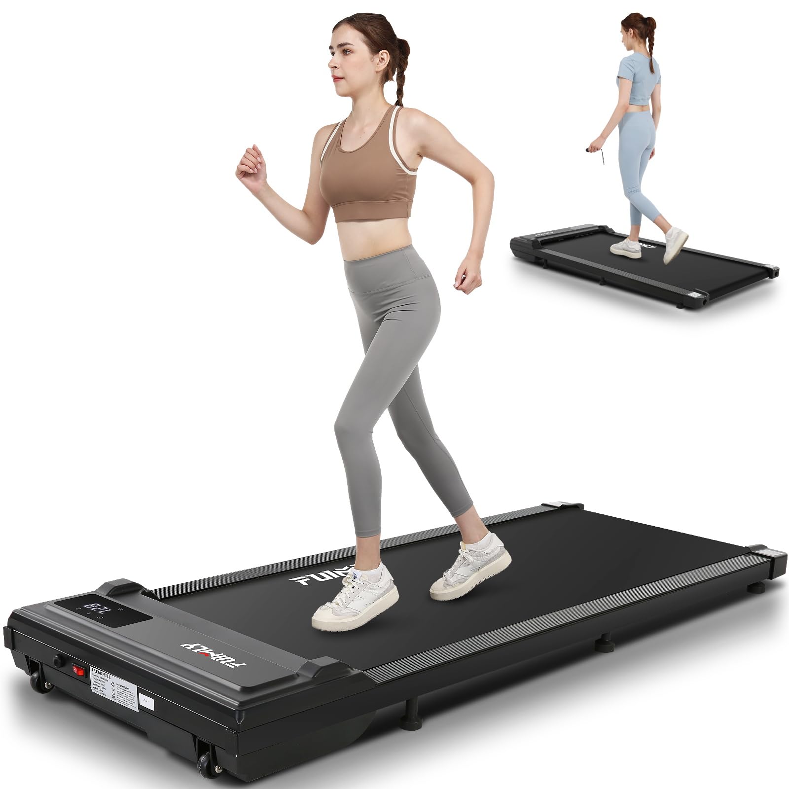 Funmily Treadmills For Home,2.5Hp Under Desk Walking Pad Treadmill,300 Lbs Weight Capacity Portable Running Machine With Remote
