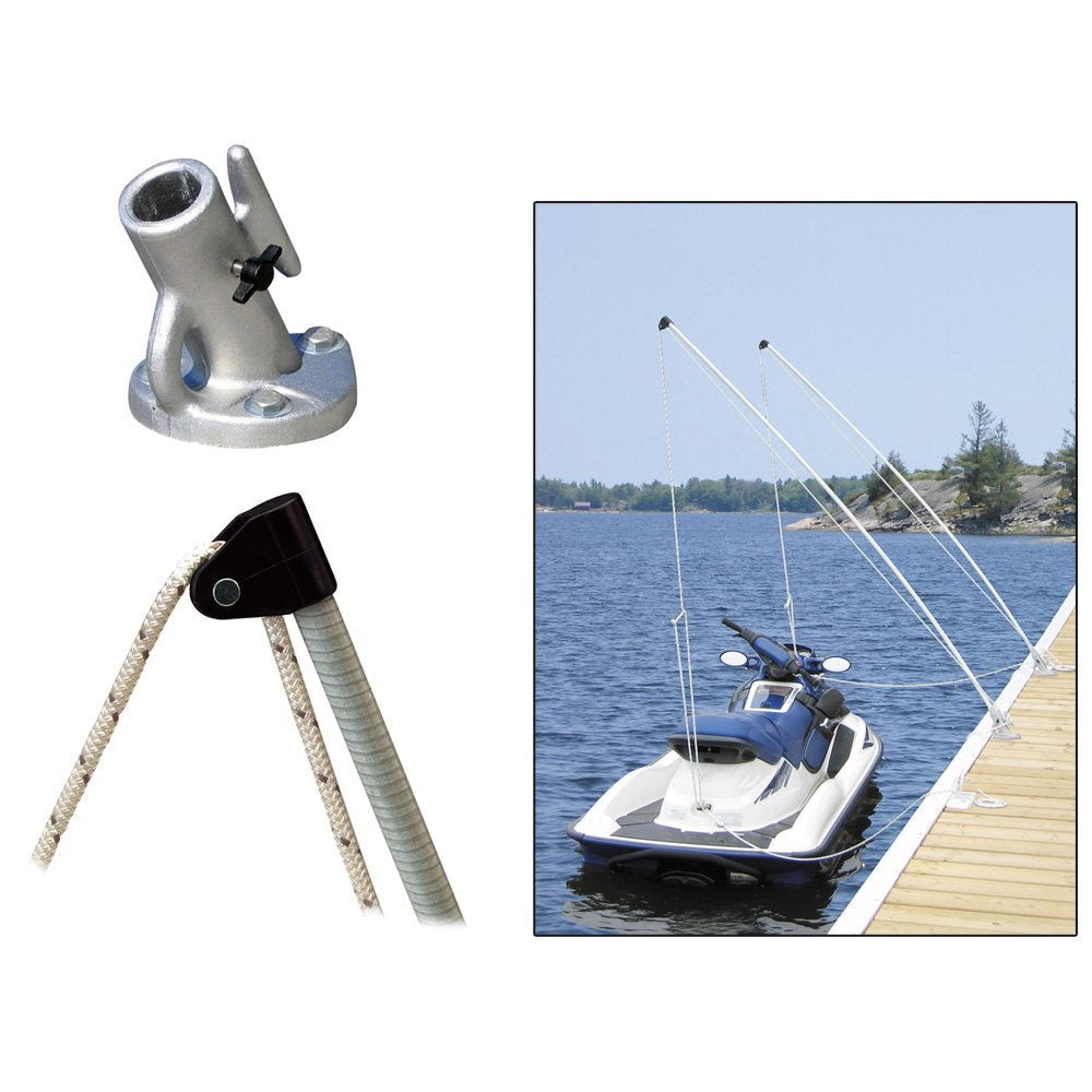 Dock Edge + Economy Mooring Whip Watercraft Docking System (Set Of 2), 12' For Craft Up To 23' Or 4000 Lbs