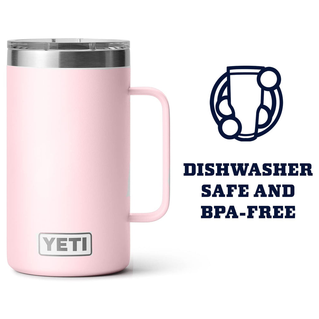 Yeti Rambler 24 Oz Mug, Vacuum Insulated, Stainless Steel With Magslider Lid, Ice Pink