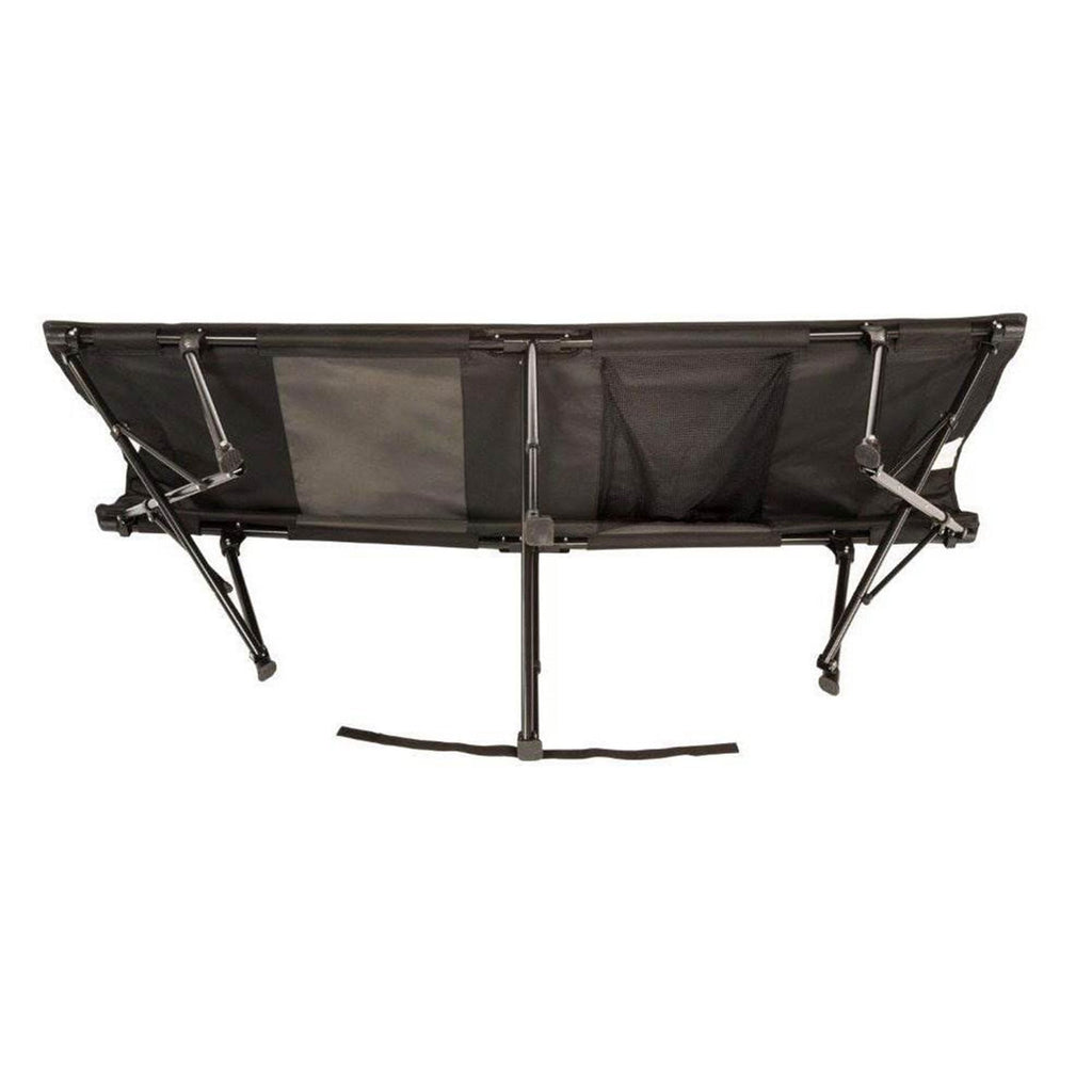 Kamp-Rite Standard Kwik Cot Quick Setup 1 Person Sleeping Bed With Side Storage Pockets, Storage Hammock And 600D Carry Bag, Bla