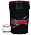 Diamond Sports 6-Gallon Ball Bucket With 30 Dll-1 Little League Baseballs, Black
