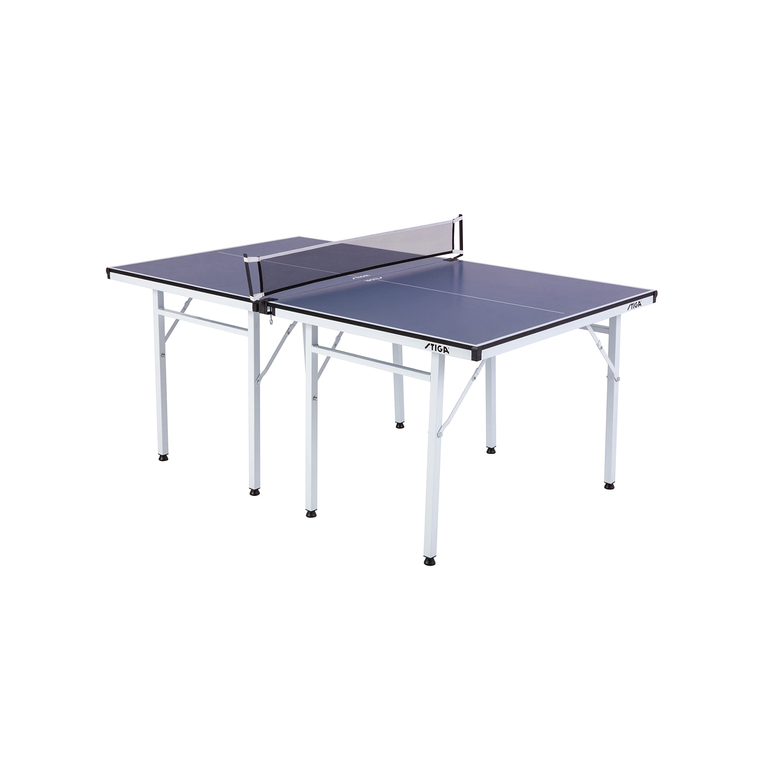 STIGA Space Saver - Mid-Size Portable Table Tennis Table - Compact Storage Fits in Most Closets - Includes Ping-Pong Net & Post 