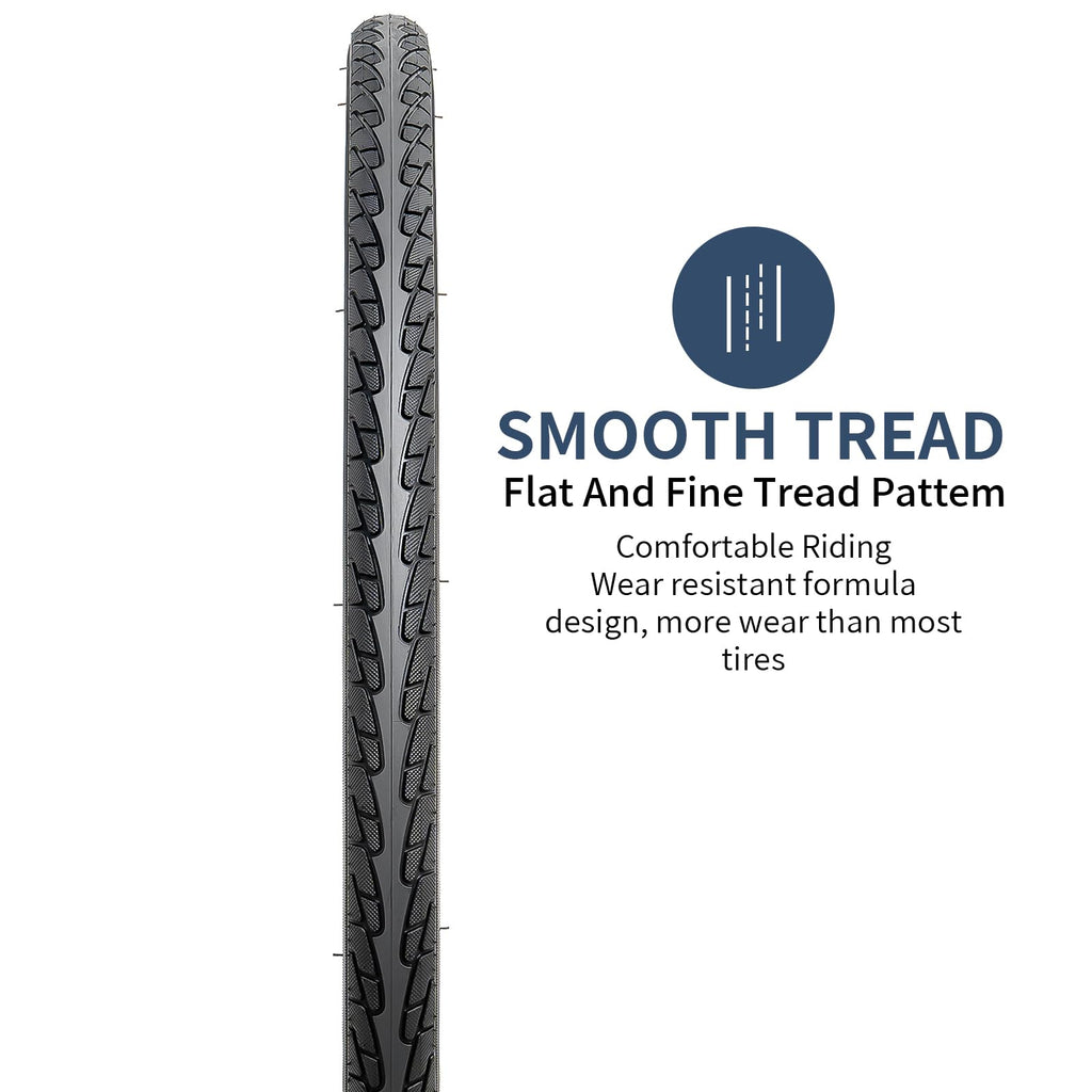 2 Pack 26 X 1 3/8 (37-590) Road Bike Tires Plus 2 Pack 26'' Bike Tubes 26X1 3/8 Av33 Schrader Valve Compatible With 26X1 3/8 Bik