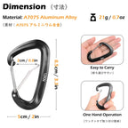 Triwonder Carabiner Clips Heavy Duty 12Kn Small Carabiners For Hammock Keys Dog Leash Harness Camping Hiking (12Kn Wire Gate - 2