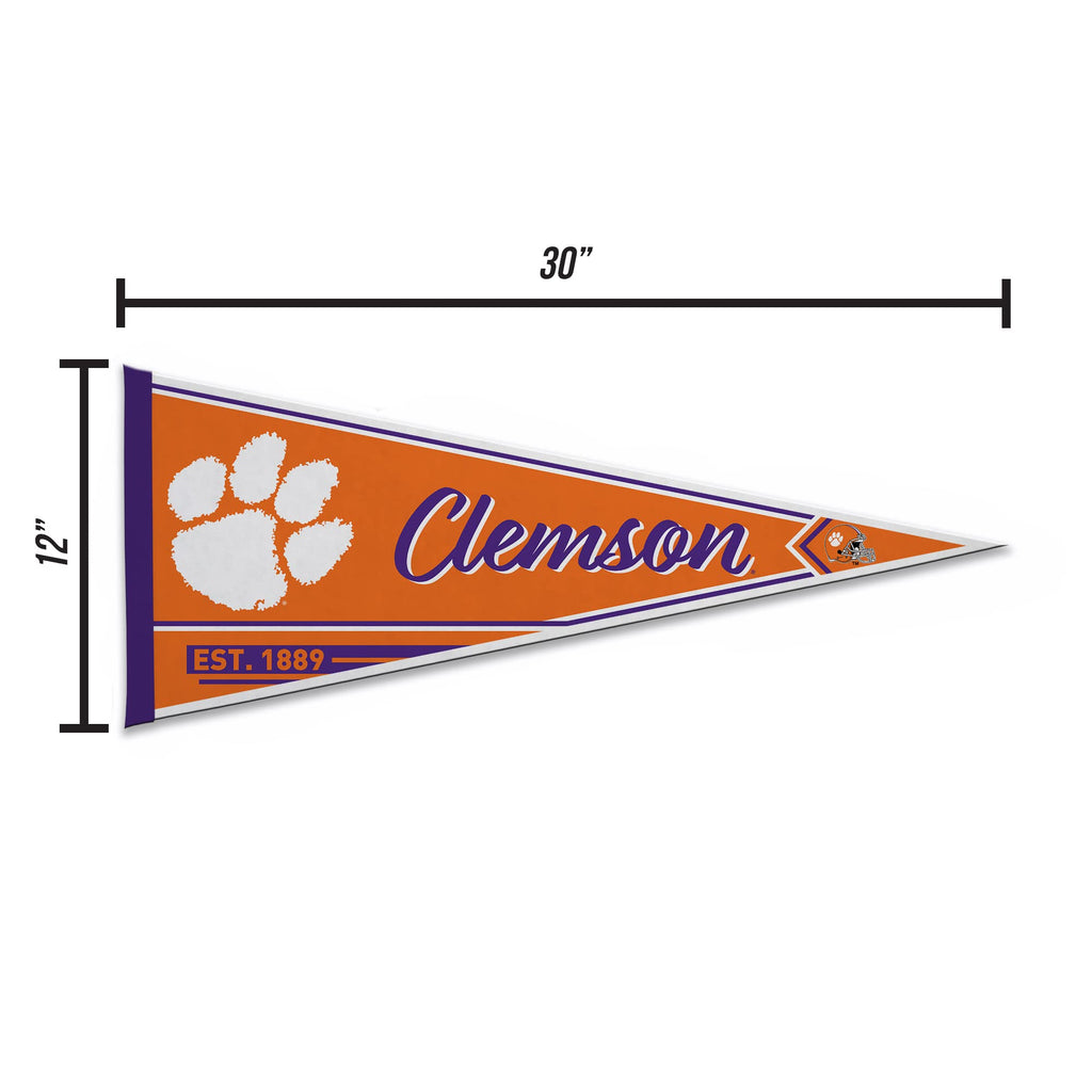 Rico Industries Ncaa Clemson Tigers Classic 12'' X 30'' Felt Wall D  Cor Pennant - Great For Home/Bed Room/Man Cave D  Cor