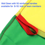 Amyese 10Ft Rainbow Parachute With 16 Handles For Kids Outdoor Party Games, Team Building Play Parachute Group Cooperative Team