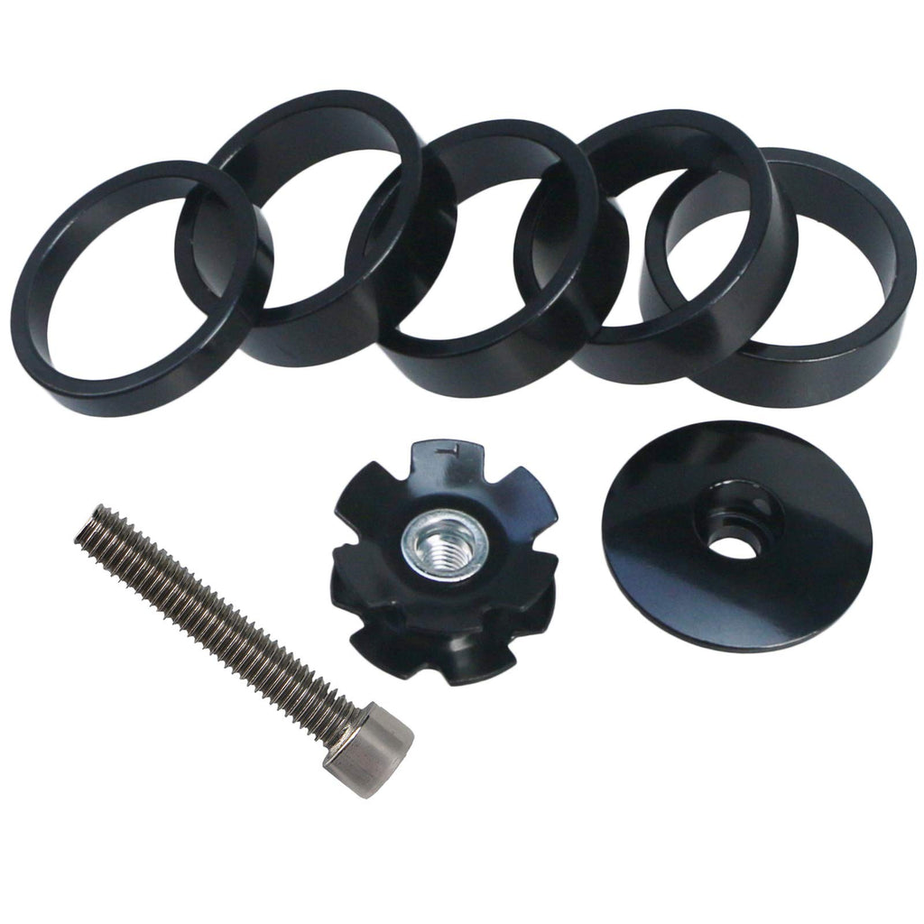 Ganopper Bicycle Headset Stem Top Cap Cover Bolt 1-1/8'' (28.6Mm) Aluminum Bike Handlebar Stem Spacer Mtb Headset Spacers