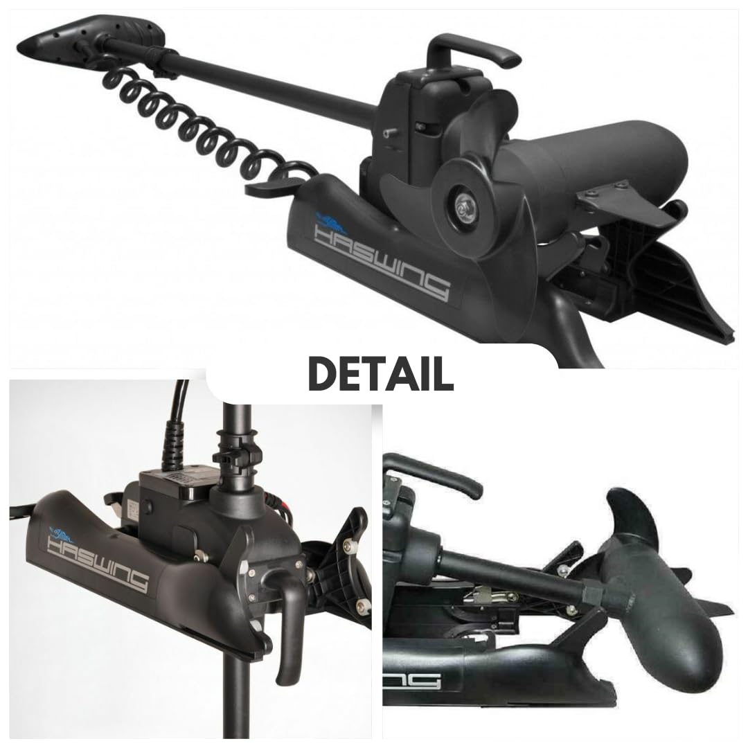 Parkho Haswing Electric Trolling Motor - 12V 55Lb 54 Inch Shaft Cayman Bow Mount Boat Fishing Saltwater Freshwater With Remote C