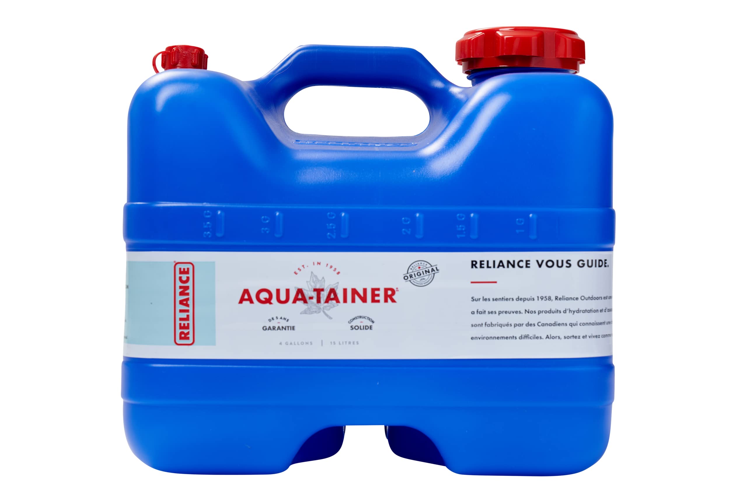 Reliance Products Aqua-Tainer 4 Gallon Rigid Water Container, Blue, 11.3' X 11.0 Inch X 10.8 Inch