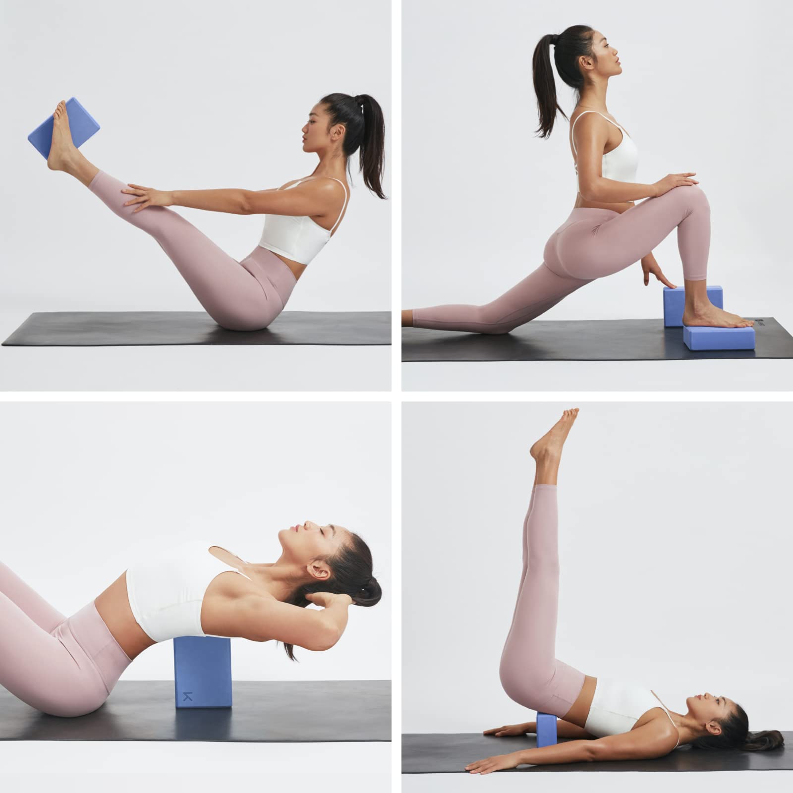 Yoga Blocks, High Density Eva Foam Blocks For Yoga, Pilates, Meditation, Aid Balance, Support And Deepen Poses - Non-Slip Lightw