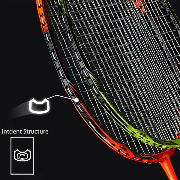 Badminton Racket Set Of 4, Professional Carbon Fiber Badminton Rackets Badminton Racquet For Backyards Gym With 6 Shuttlecocks 4