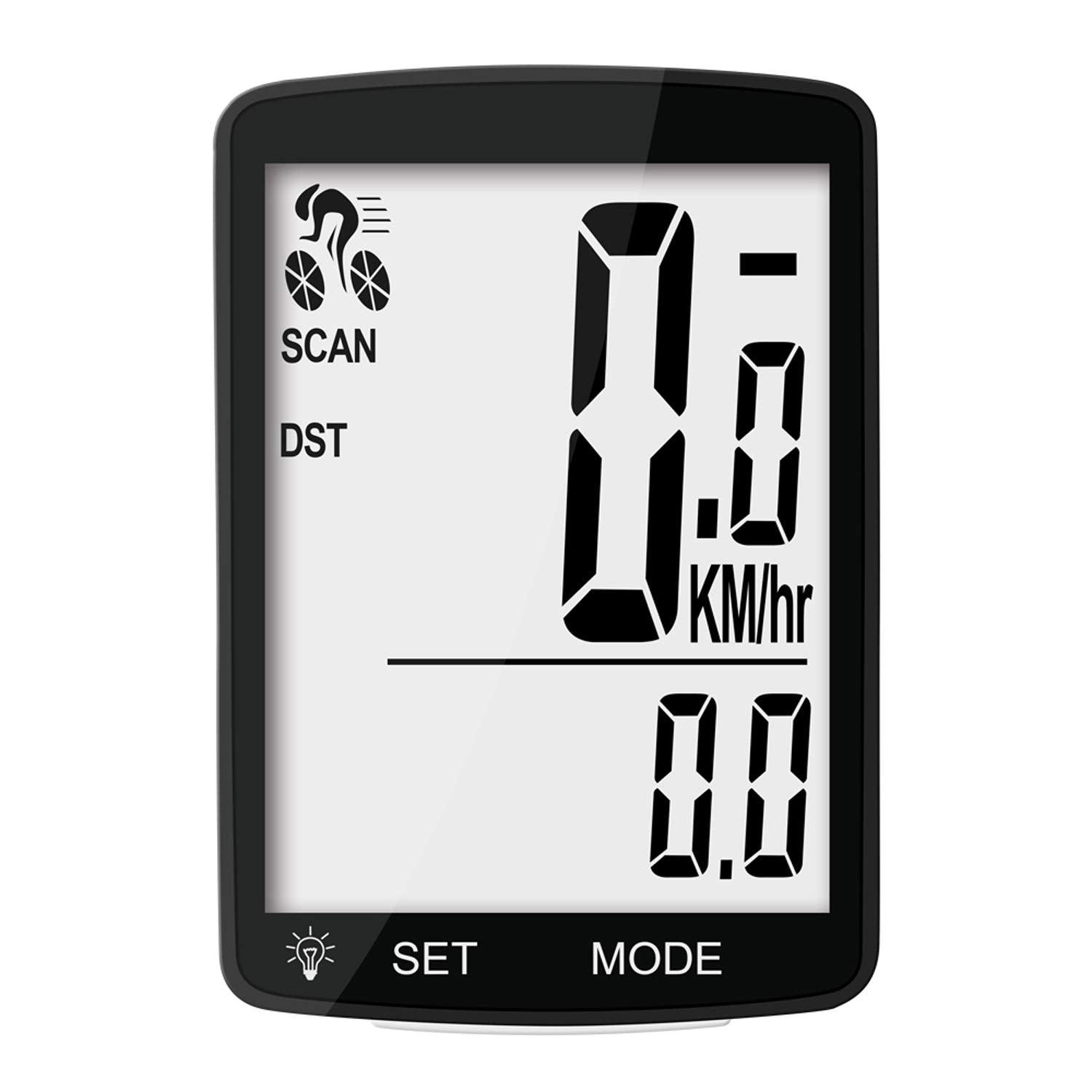 Nellvita Wireless Bike Computer, 20 Multi-Functions, Real Waterproof Bicycle Speedometer, Cycling Odometer With 3'' Large Lcd Di