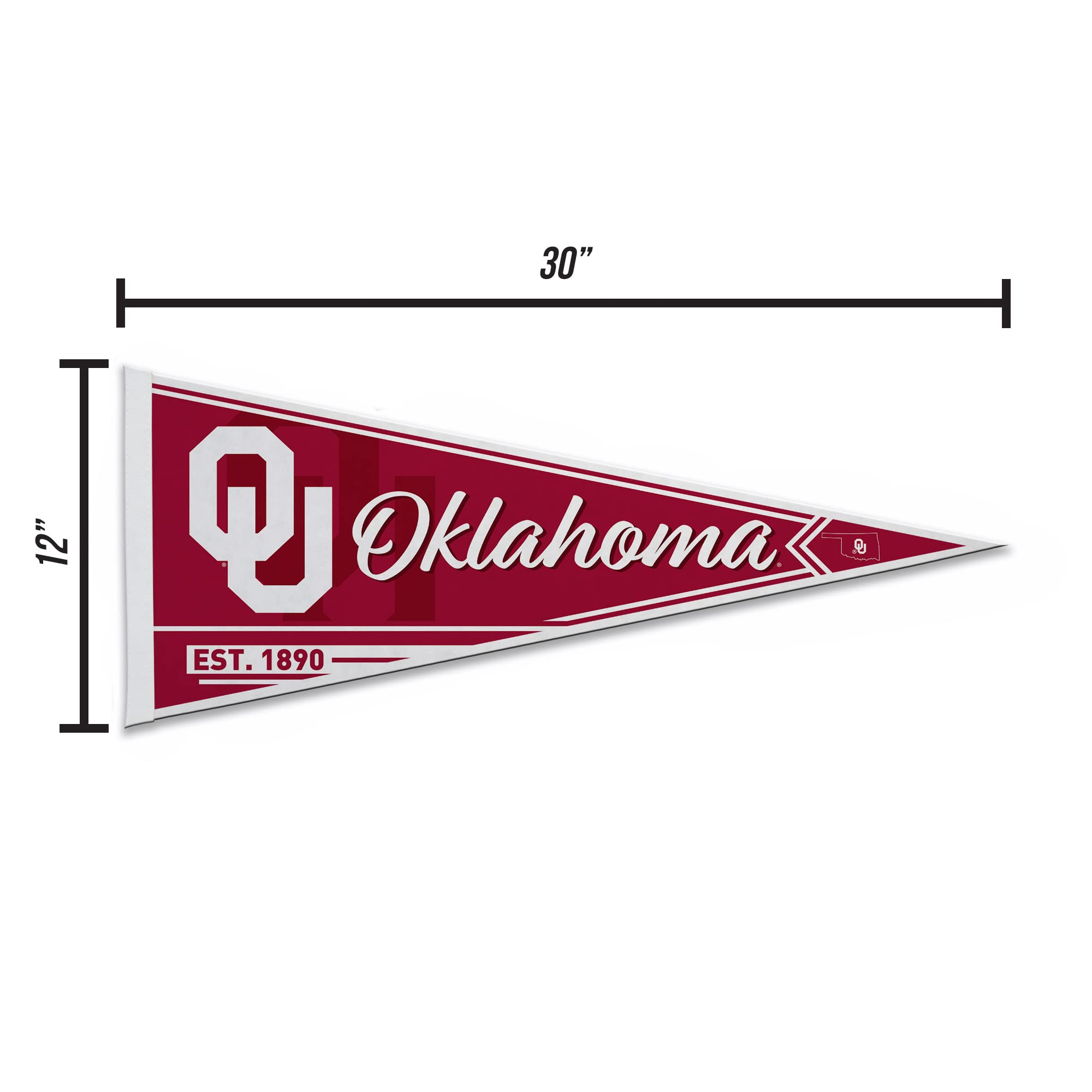 Rico Industries Ncaa Oklahoma Sooners Classic 12'' X 30'' Felt Wall D  Cor Pennant - Great For Home/Bed Room/Man Cave D  Cor