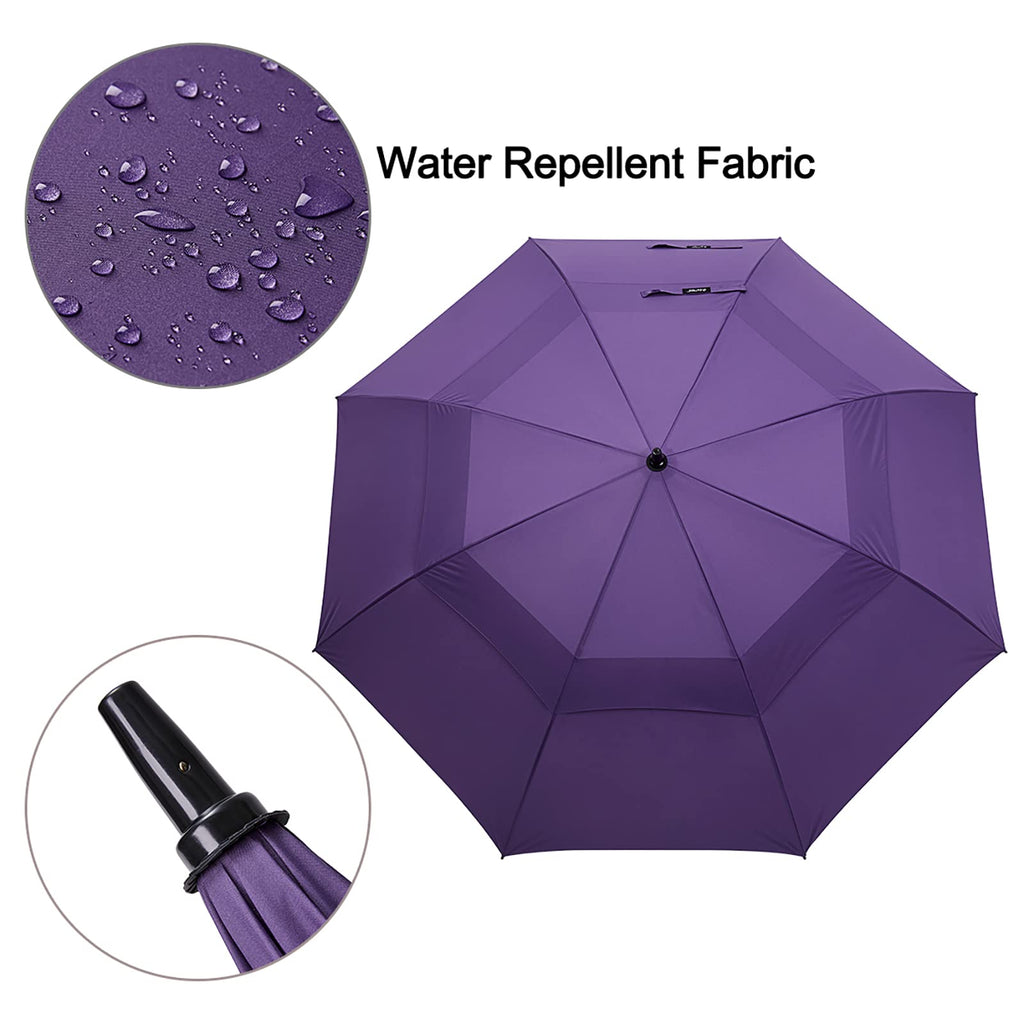 G4Free 62 Inch Automatic Open Golf Long Umbrella Extra Large Oversize Double Canopy Vented Windproof Waterproof Stick Umbrellas(