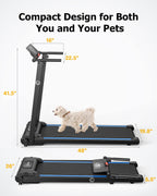 Urevo Folding Treadmill, 2.25Hp Treadmills For Home With 12 Hiit Modes, Compact Mini Treadmill For Home Office, Space Saving Sma