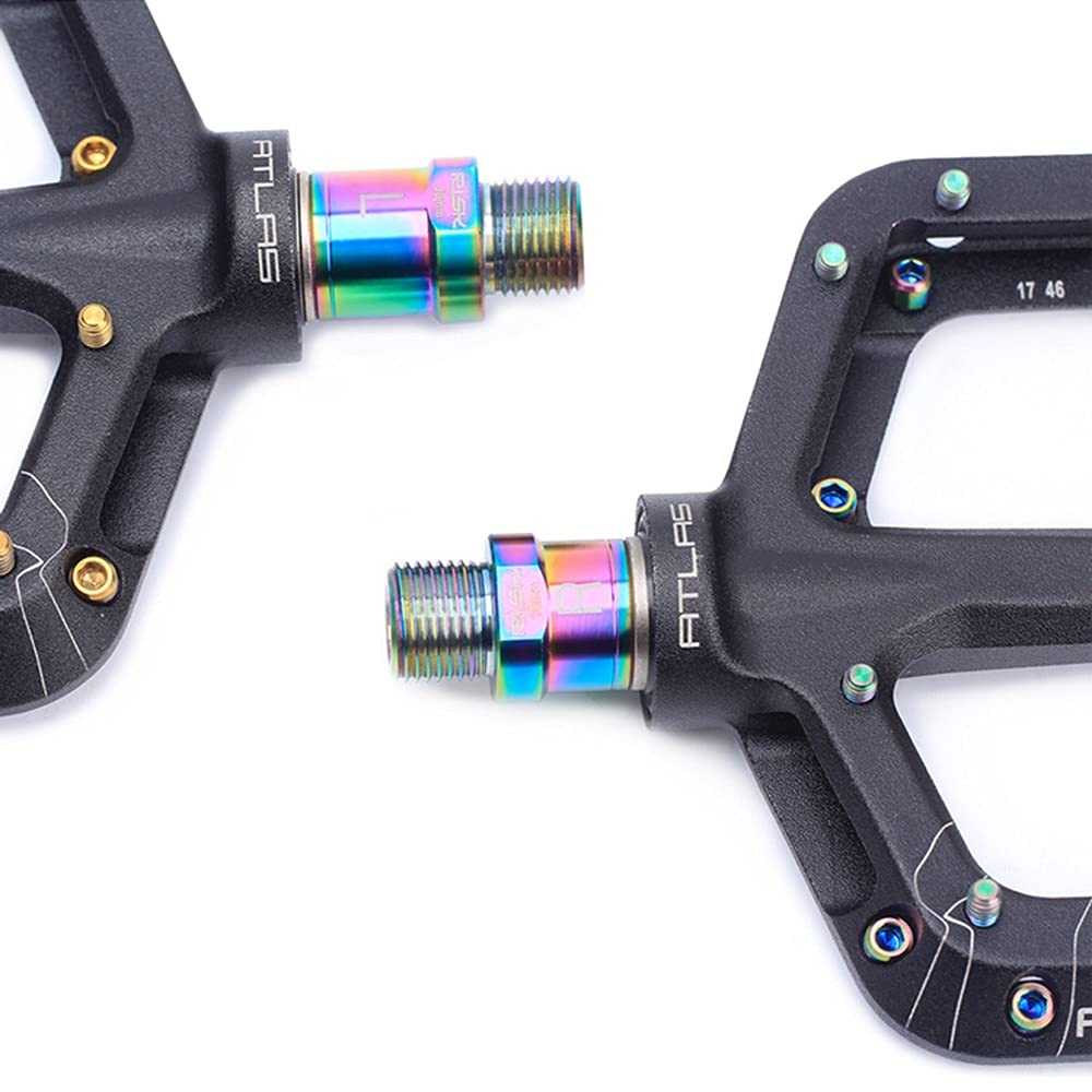 Bike Pedal Extenders, Titanium Alloy Extended Pedal Spacer With Washers Extended 16/20Mm Hollow Foot Pedal Extenders For 9/16''