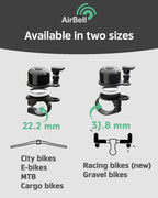 Airbell Bicycle Bell For Apple Airtag 31.8 Mm Diameter - Hidden Mount In Bell - Bicycle Anti-Theft - Includes Tools