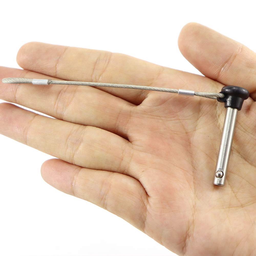 Nrc&Xrc Stainless Bimini Top Dia 3/16'' Pull Pins Length 1.5'', Usable Length 1'', Bimini Top Pin, Marine Hardware Bimini Top Pi