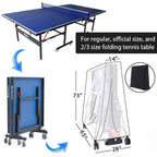Beiller Table Tennis Cover, Outdoor & Indoor Heavy Duty Waterproof Ping Pong Table Dust Cover (65'' X 28'' X 73'') Black, Premiu