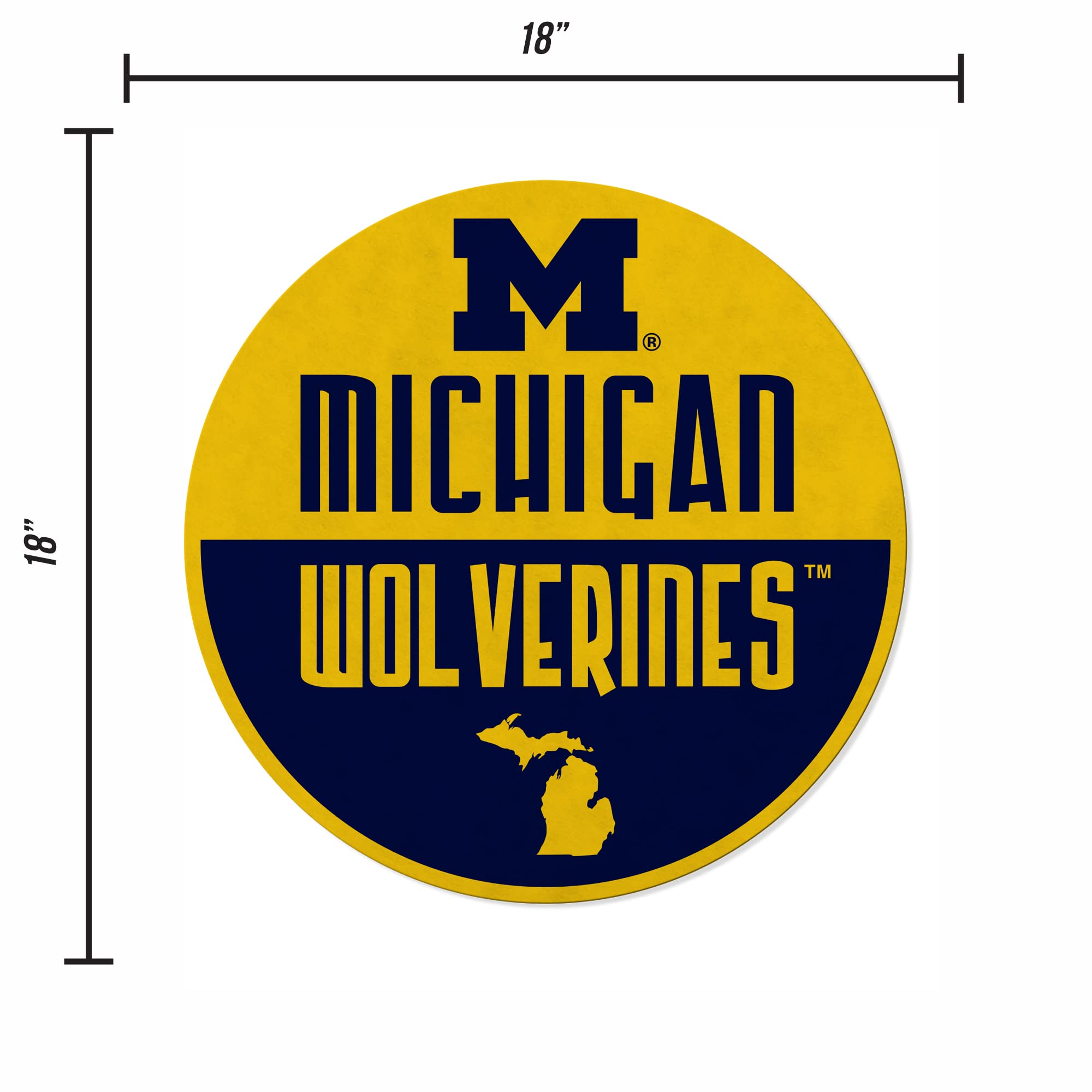 Rico Industries Ncaa Michigan Wolverines Classic Shape Cut Pennant - Home And Living Room D  Cor - Soft Felt Ez To Hang