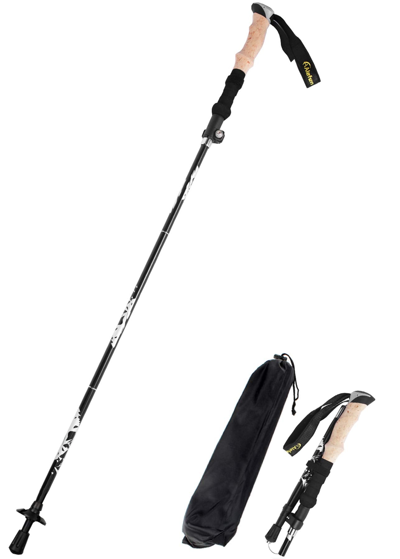 A Alafen Aluminum Collapsible Ultralight Travel Trekking Hiking Pole For Men And Women