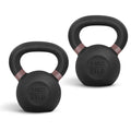 Yes4All Powder Coated Cast Iron Kettlebell Pair Brown - 14 Kg / 31 Lb Strength Training Kettlebells Weight Set For Full Body Wor