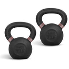 Yes4All Powder Coated Cast Iron Kettlebell Pair Brown - 14 Kg / 31 Lb Strength Training Kettlebells Weight Set For Full Body Wor