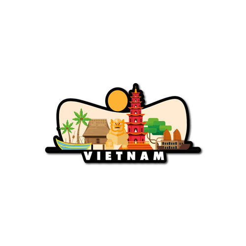 95MILES GARMENTS Vietnam Fridge Magnets for Home Office Kitchen Refrigerator Door Wooden Souvenir Gift (L x H 3.5 x 1.7 Inch)