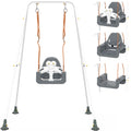 HAPPYMATY 3-in-1 Toddler Swing Set, Baby Swing with Safety Belt, Indoor/Outdoor, Easy to Assemble Kids Swing Seat with Sturdy Me