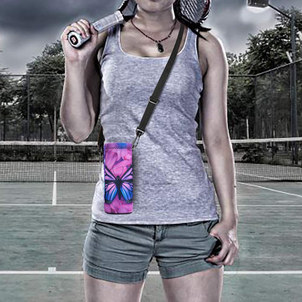 Aupet Water Bottle Carrier,Insulated Neoprene Water Bottle Holder Bag Case Pouch Cover 1.2L/40Oz, Adjustable Shoulder Strap, Gre