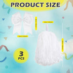 Hotop 3 Pcs 10 In Cheerleading Pom Poms And Large Cheerleader Hair Bow For Girl Cheer Pompoms Cheerleading Accessories For Sport