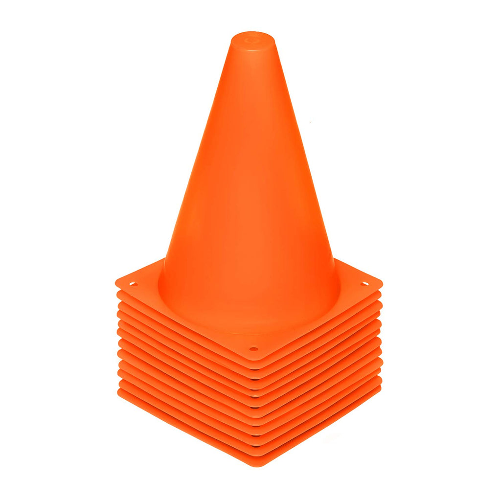 Reehut 7.5 Inch Plastic Sport Training Traffic Cone (Set Of 12, Orange)