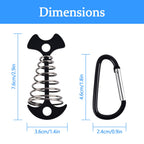 Deck Anchor Pegs,6Pcs Aluminium Alloy Fishbone Tent Stakes Pegs With Carabiners Clips,Windproof Deck Plank Board Tent Pegs Cord