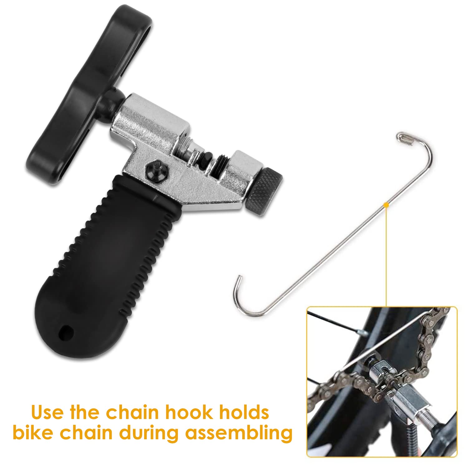 Wotow Bike Chain Repair Tool Kit Set, Cycling Bicycle Chain Breaker Splitter Cutter & Wear Indicator Checker & Master Link Plier