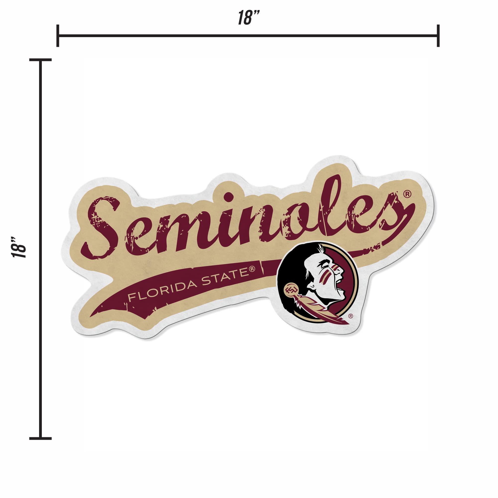 Rico Industries Ncaa Florida State Seminoles Distressed Shape Cut Pennant - Home And Living Room D  Cor - Soft Felt Ez To Hang
