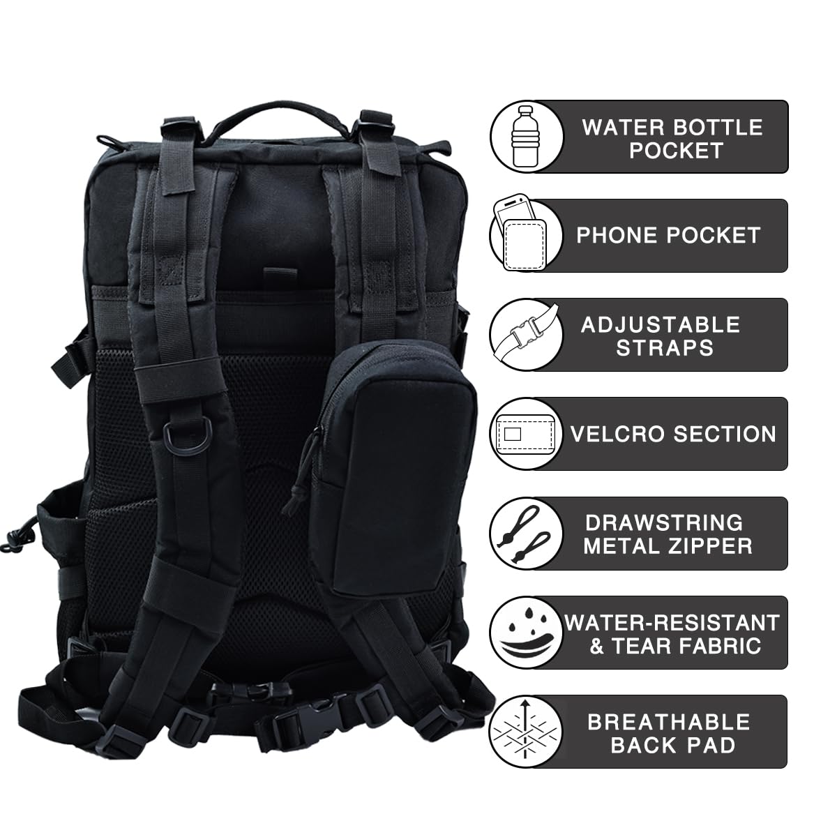 Nwt Xpedition Military Tactical Backpack,Sturdy Work & Molle Laptops Rucksack, Heavy Duty Pack For Hiking Camping Travel Fishing