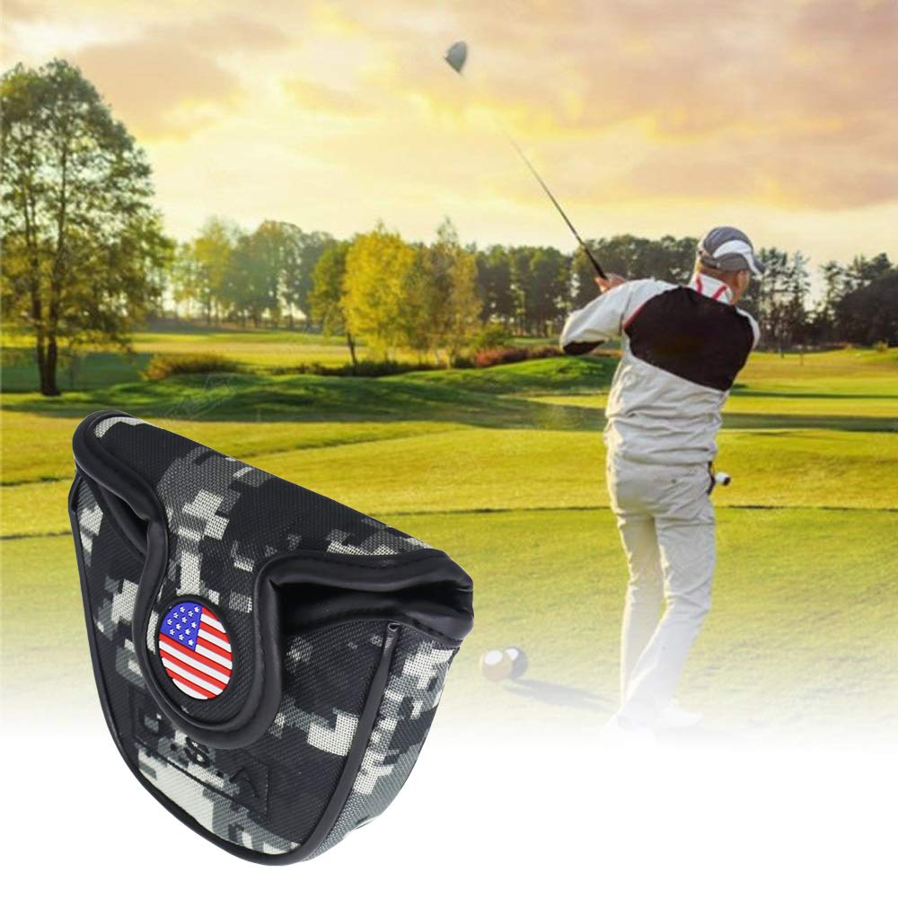 Seacloud Golf Putter Cover Usa Camouflage Golf Mallet Putter Head Cover Protector Magnetic Closure